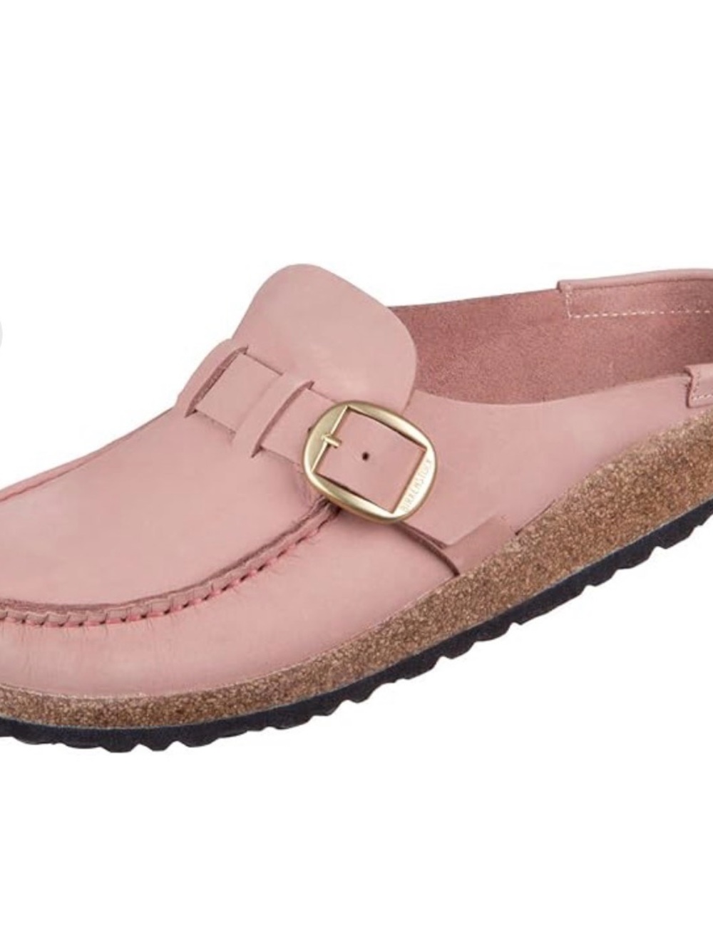 Birkenstock Pink Leather Buckley Clog Mule
